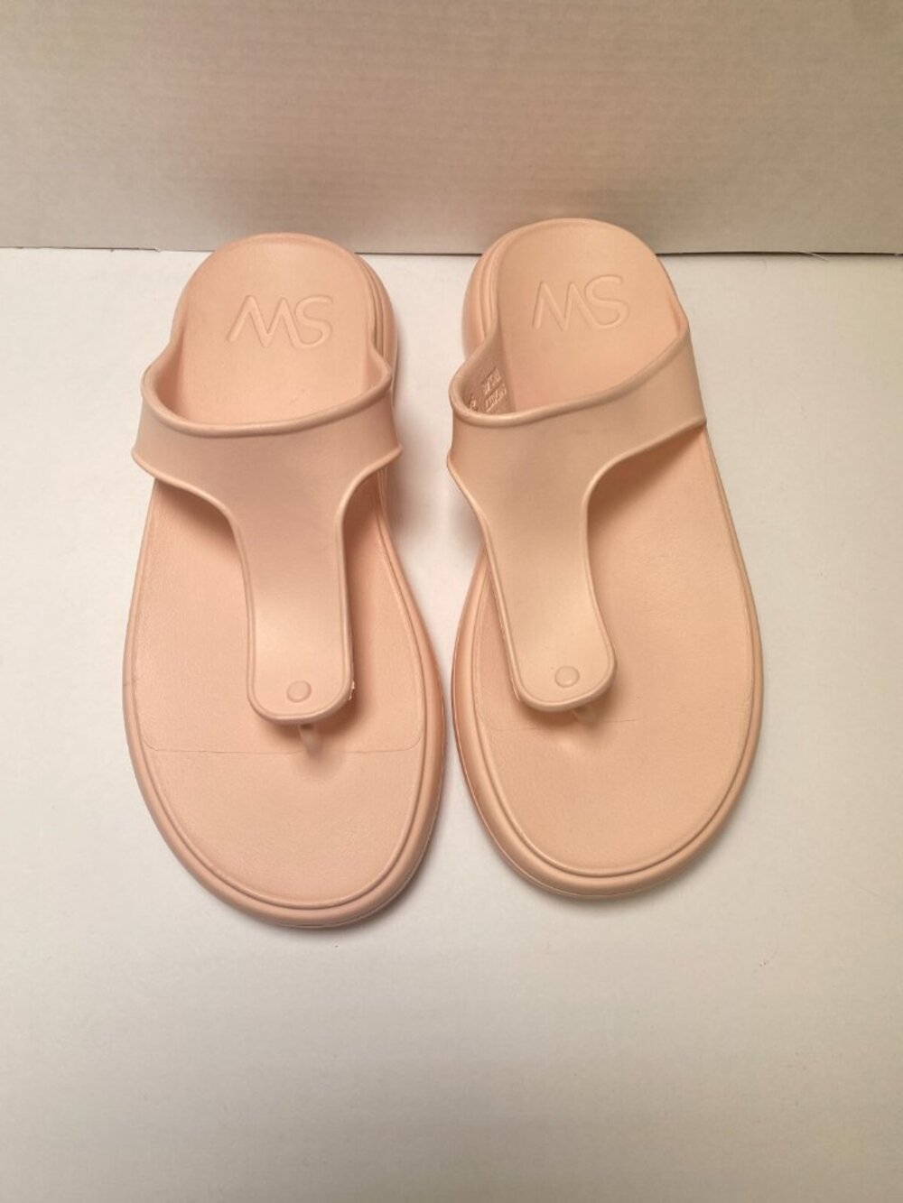 Stuart Weitzman Women's Pink T-Strap Stuflex Wedge Slide Sz 9